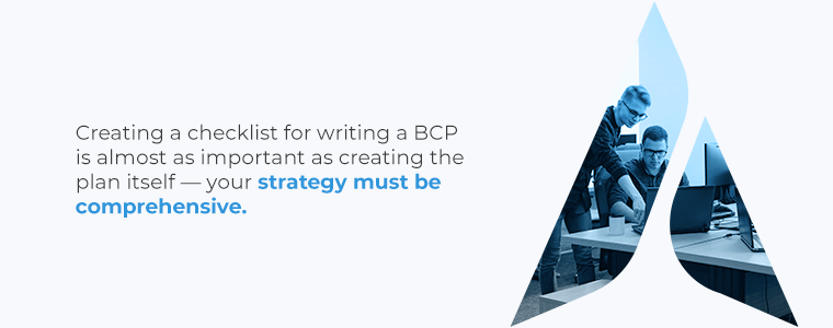 Checklist for writing a BCP
