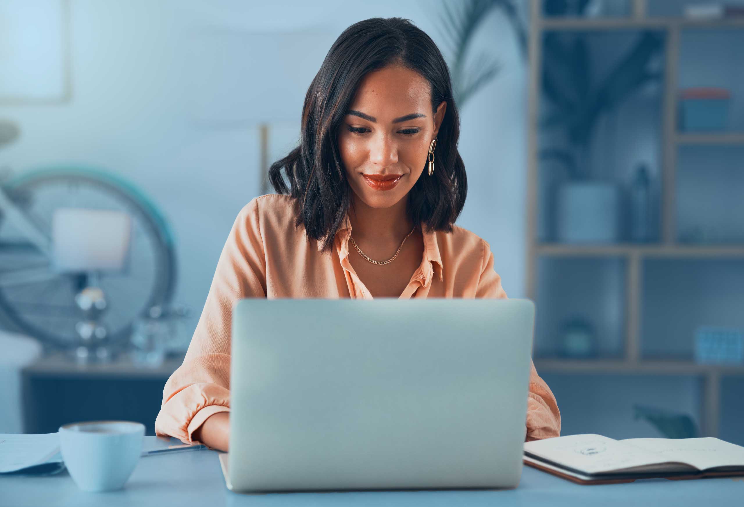 woman on a laptop